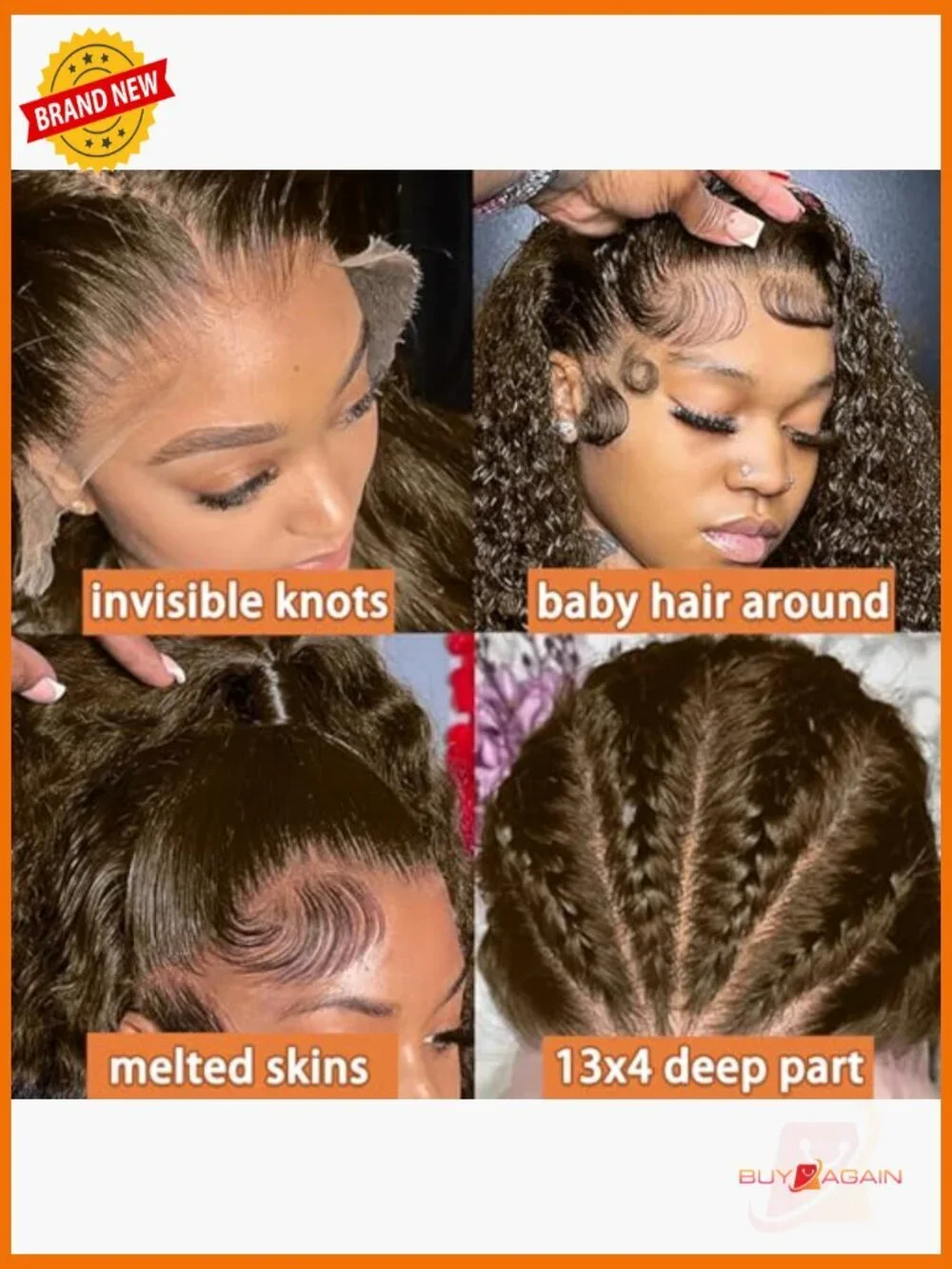 100% Human Hair Curly Bob Wig 200% Density 13x4 HD Lace Front Wig Pre Plucked